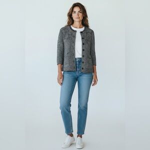 Ann Taylor Button Front Cardigan Gray Size Medium